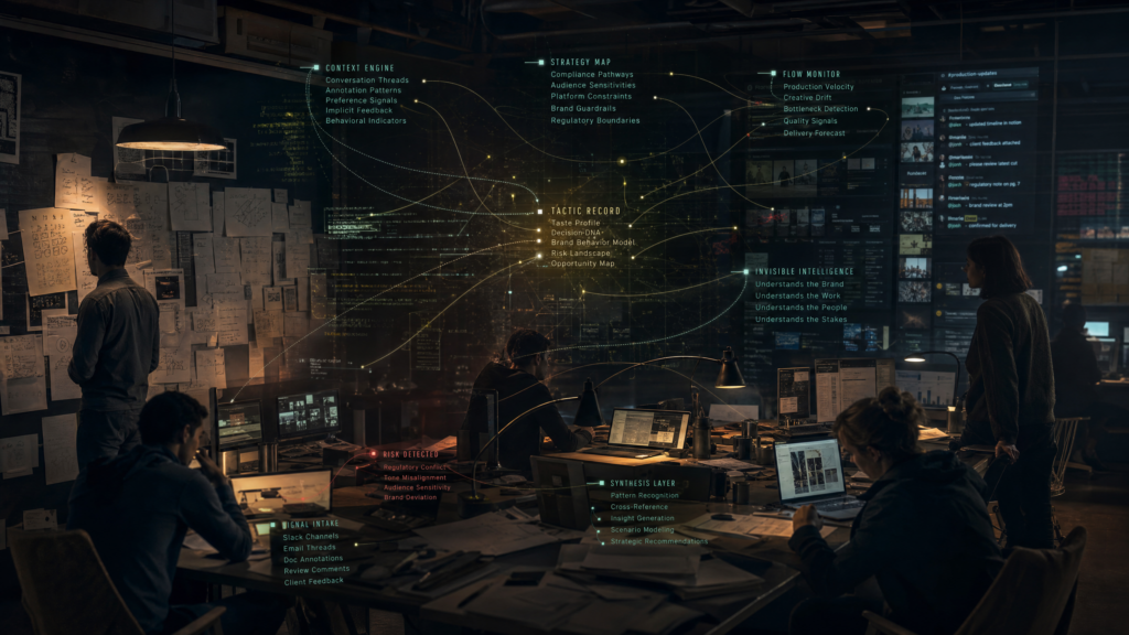 AV Brain, Strategist, and Closer agents capturing project metadata and brand preferences